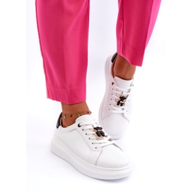 Vinceza Ženske kožne tenisice s medvjedićem, bijele Mirven bijela 2