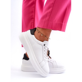 Vinceza Ženske kožne tenisice s medvjedićem, bijele Mirven bijela 3