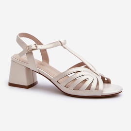 Ženske sandale na visoku petu Sergio Leone SK880 Pearl bijela 1