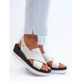 Zazoo 40256 Kožne sandale na platformu, bijele bijela 2