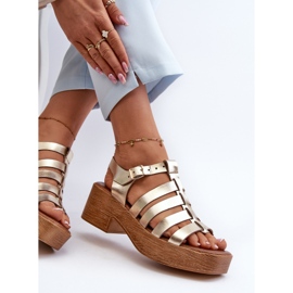 Zazoo 40410 Ženske kožne sandale zlatne boje zlatni 1