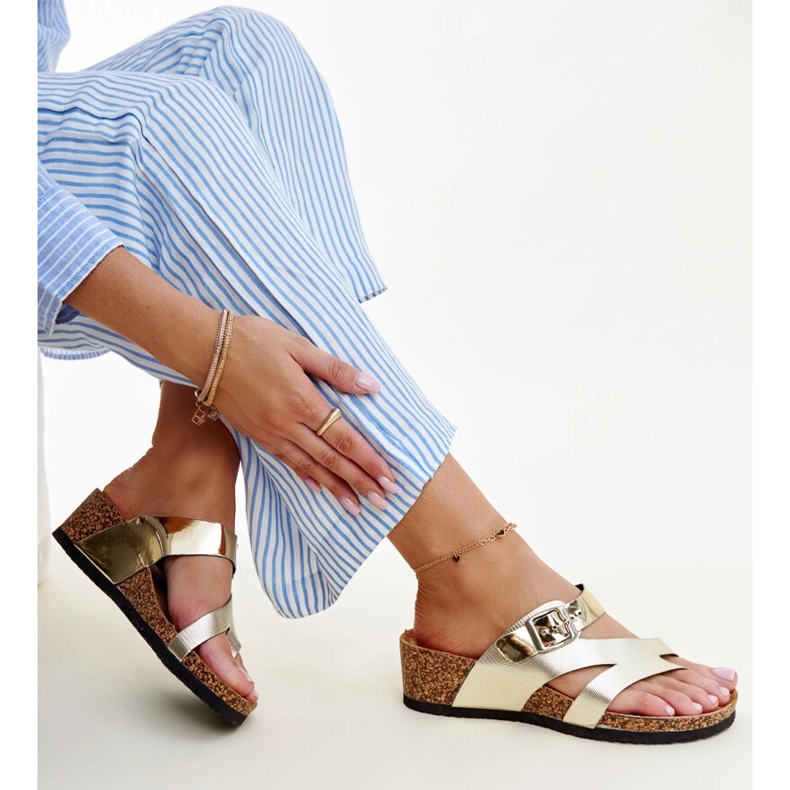 Donata zlatne metalik mule cipele zlatni 1