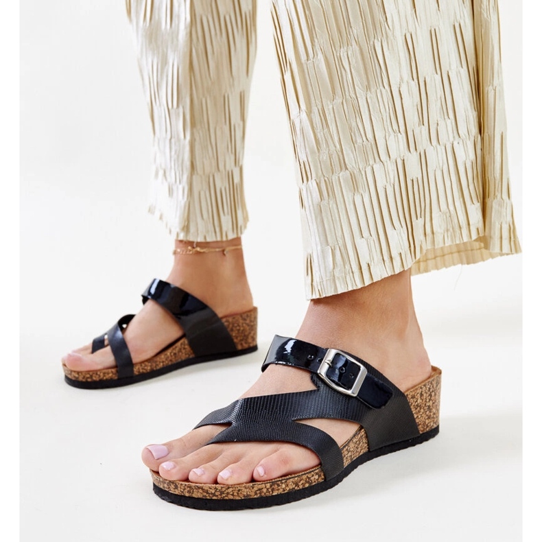 Crne metalik mule cipele Donata crno 1