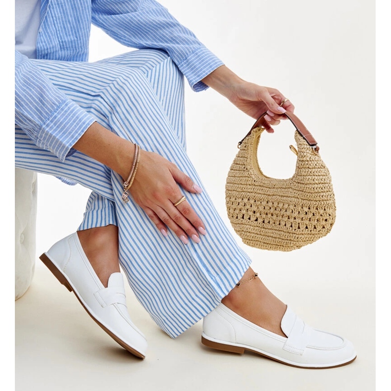 Klasične bijele Nasia mokasine bijela 1