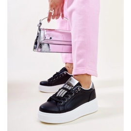 Crne i srebrne tenisice s Maurizia kamenčićima crno 1