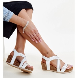 Salman bijele plutene sandale na klin bijela 1