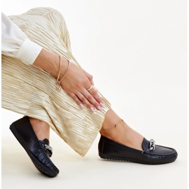 Crne mokasine ukrašene Adiba kamenčićima crno 1