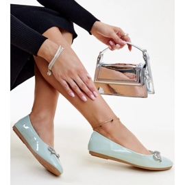 Zelene lakirane balerinke s ukrasnom mašnom iz Totanija zelena 1