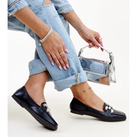 Crne mokasine s cirkon Mali kopčom crna 1