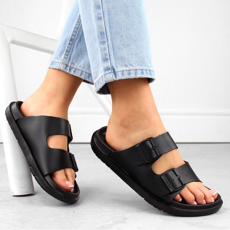 Big Star W INT2004A pjenaste japanke s kopčama, crne crna 2