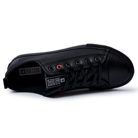 Muške kožne tenisice Big Star JJ174005 crne crna 2
