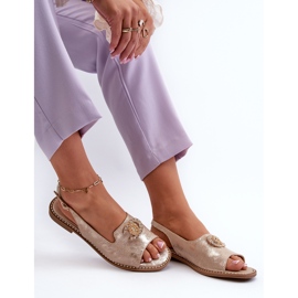 Ženske sandale s ukrasom S.Barski KV27-049 Zlato zlatna 1