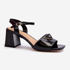 S.Barski Elegantne lakirane sandale na visoku petu crne boje D&amp;A MR38-660 crno 1