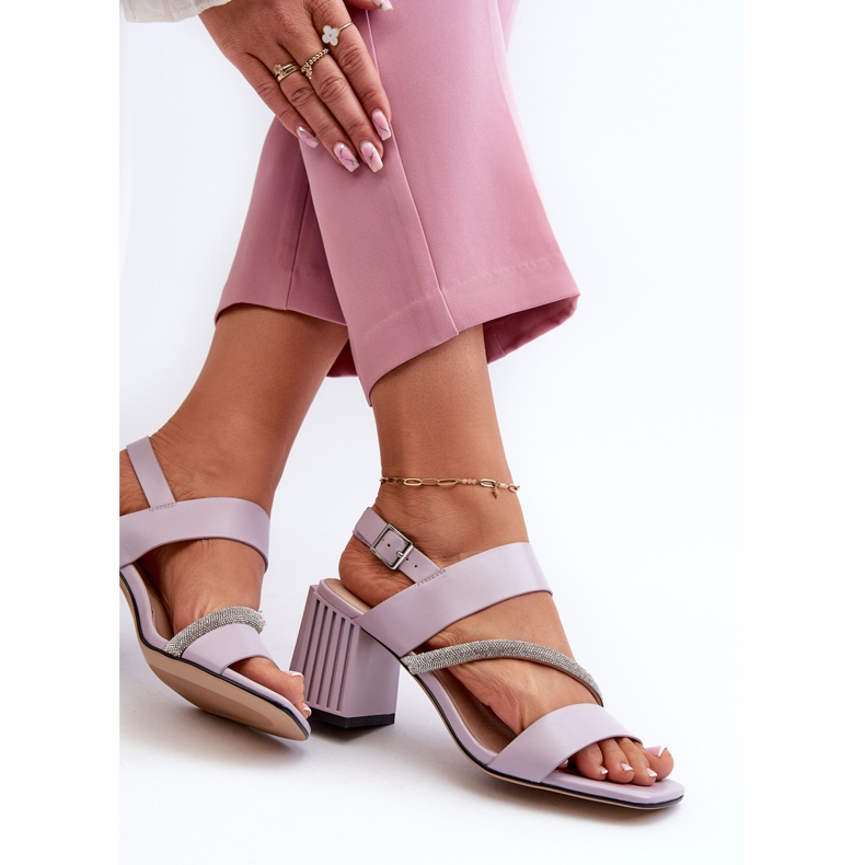 S.Barski Elegantne ženske sandale na visoku petu ljubičaste D&amp;A MR38-549 ljubičasta 1