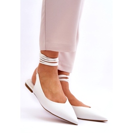 Sweet Shoes Ženske balerinke na špic na vezanje Bijele Turriso bijela 3