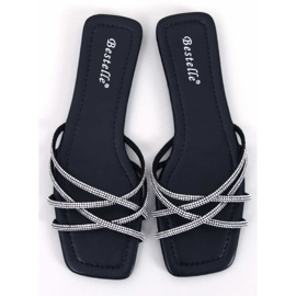 Rexha Klizači s crnim kamenčićima crna 1