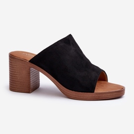 Elegantne, lagane ženske japanke na visoku petu, Black Varnila crno 1