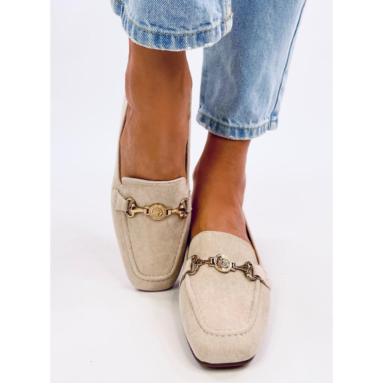 Rhona Beige ženske mokasine s kopčom bež 1