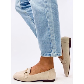 Rhona Beige ženske mokasine s kopčom bež 2