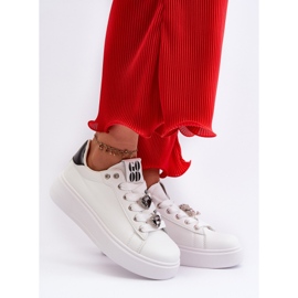 Ženske tenisice s platformom i iglama u obliku srca, bijele boje Azamia bijela 2