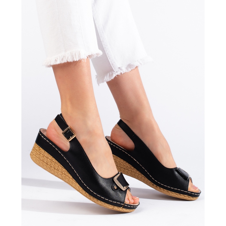 Crne niske sandale s espadrilama crno 1