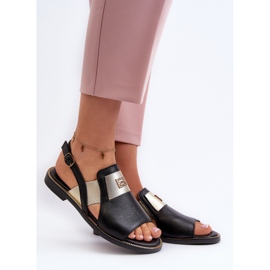 Zazoo 40385 Ženske kožne sandale crne crna 2