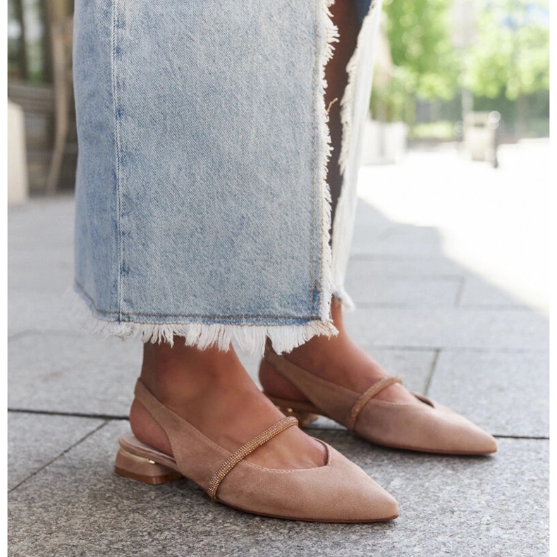 Bež balerinke s kožnim umetkom iz Morcosa 1