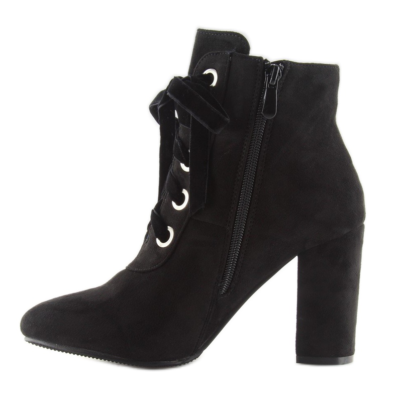 Crne crne čizme sa širokim potpeticama crno 2