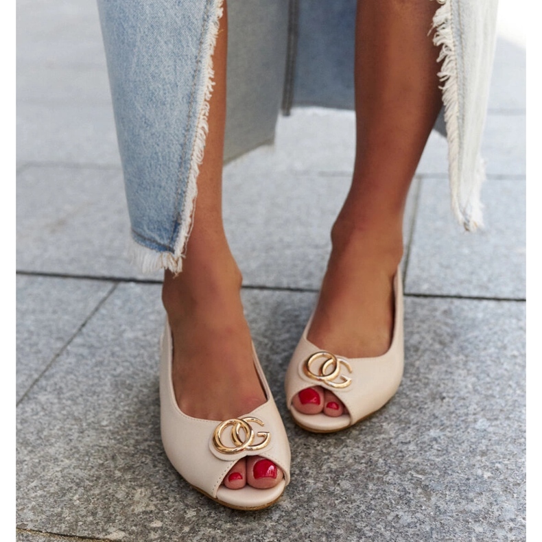 Karimala sandale s kožnim ulošcima bež 2