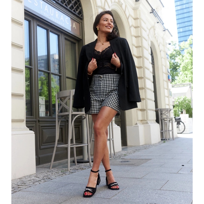 Blok sandale s Rihab kožnim uloškom crna 1