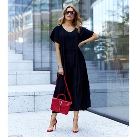 Janan sandale na visoku petu s prozirnim gornjištem crvena 1