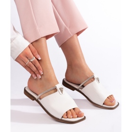 Ženske bijele ravne japanke bijela 1