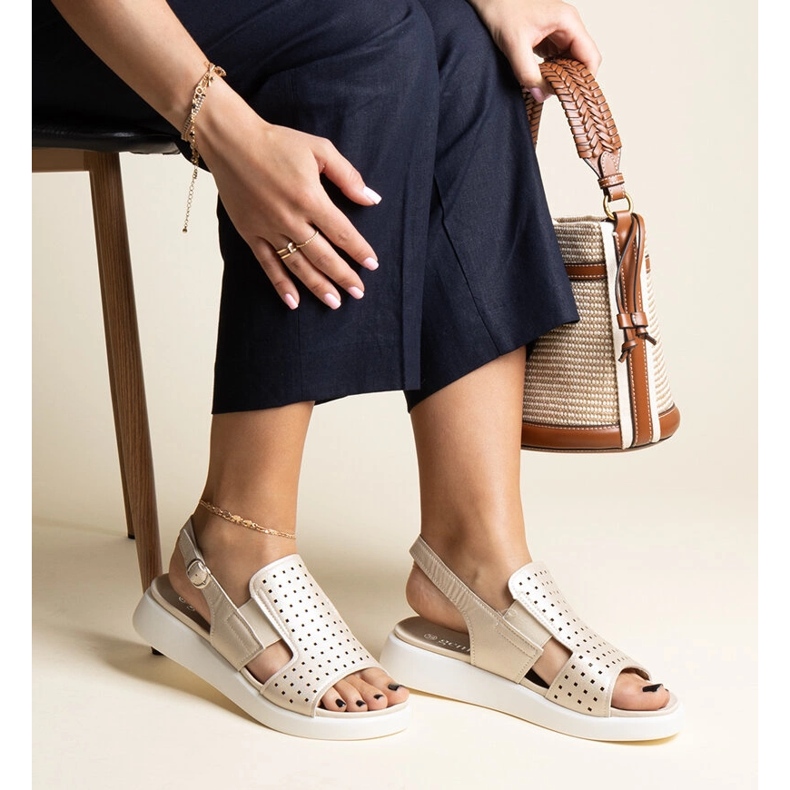 Imogne zlatne sandale s otvorenim gornjištem zlatni 1