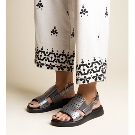 Grafitne sandale s otvorenim gornjim dijelom Imogne siva 1