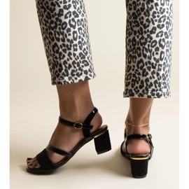 Crne sandale u kombinaciji Hambly materijala crna 2