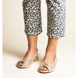 Zlatne Teyla sandale s niskom petom zlatni 1