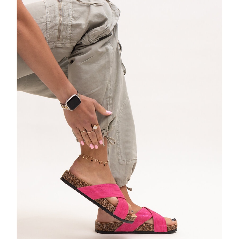 Papuče s potplatom od pluta u sjaju Ribera ružičasta 1