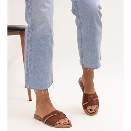 Šeširi ukrašeni remenom sa Amari cirkonima smeđa 1