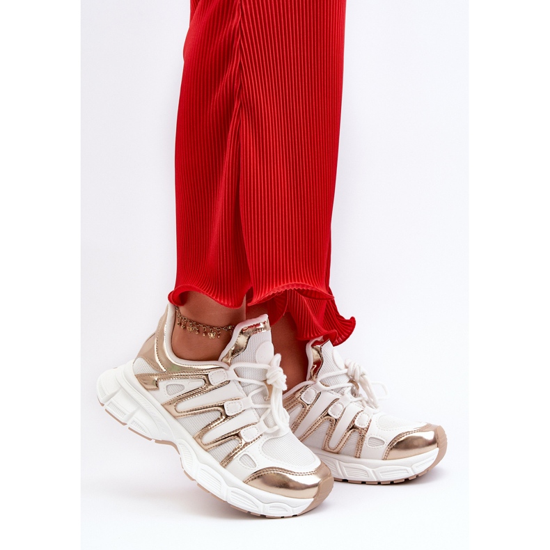 Ženske tenisice bijele i zlatne Ahmani bijela 2