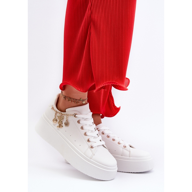 Ženske tenisice s platformom i privjescima, bijela Tivissa 2