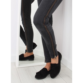 Crne ženske mokasinke s crnom mašnom 2