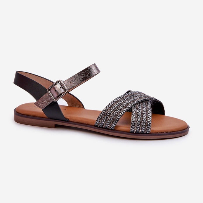 S.Barski MY923 Ženske ravne sandale crne crna 1