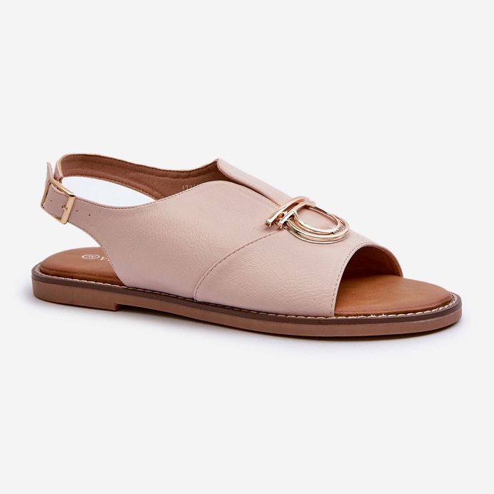 Ženske ravne sandale sa zlatnim ukrasom Vinceza 17319 Svijetlo ružičasta 1