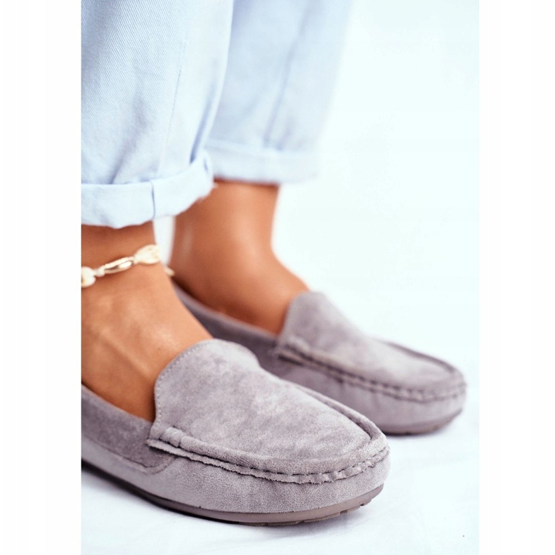 Evento Ženske sive mokasine od brušene kože siva 4