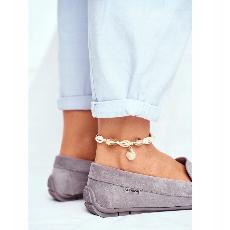 Evento Ženske sive mokasine od brušene kože siva 3