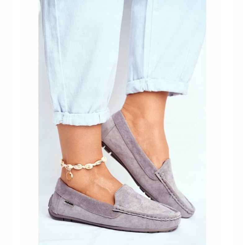 Evento Ženske sive mokasine od brušene kože siva 2