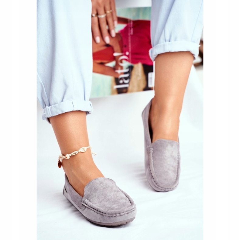 Evento Ženske sive mokasine od brušene kože siva 1
