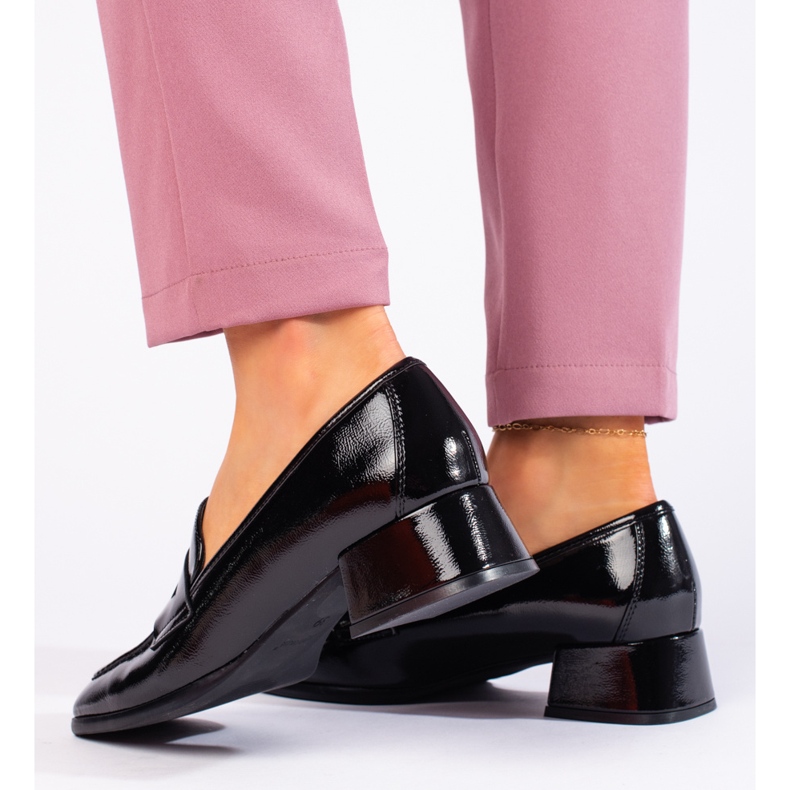 Sergio Leone Crne lakirane mokasinke Sergia Leonea crna 2