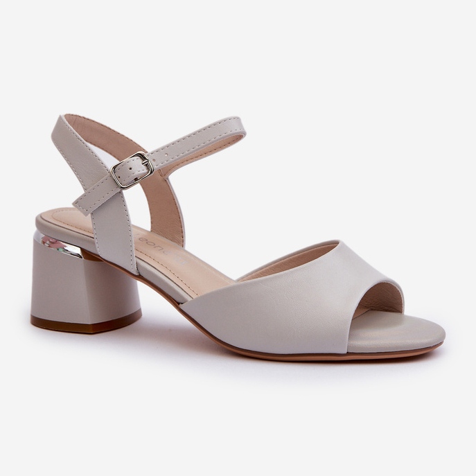 Ženske sandale na nisku petu od eko kože Sergio Leone SK876 sive siva 1