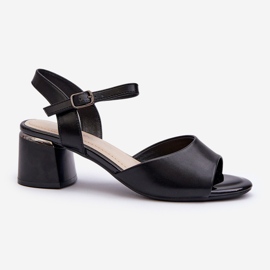 Ženske sandale na nisku petu od eko kože Sergio Leone SK876 crne crno 1